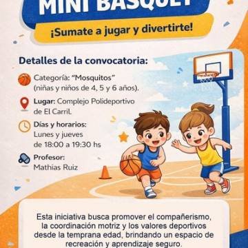  Mini Básquet en El Carril: ¡A anotar los más chicos!