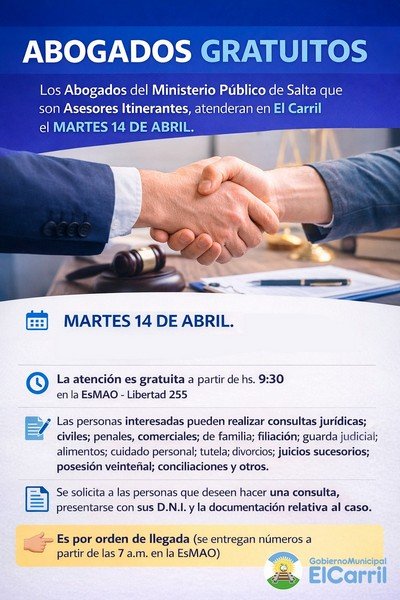 Abogados gratis en El Carril: llegan los asesores itinerantes