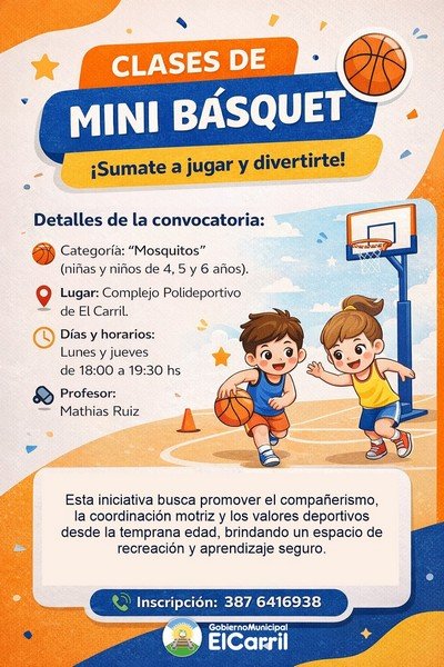  Mini Básquet en El Carril: ¡A anotar los más chicos!